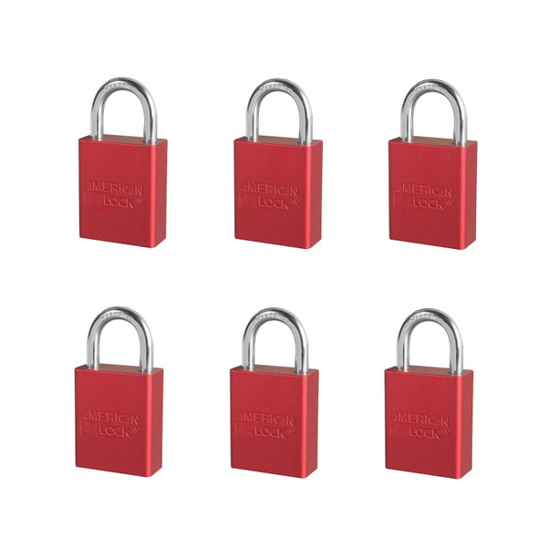 American Lock A1105RED KD 6-Pack Padlocks